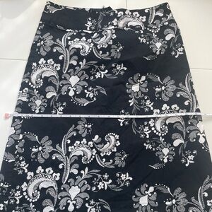 H&M Black and White Floral Skirt